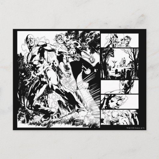 Flash- en Groene Lantern Panel 2 Briefkaart (Voorkant)