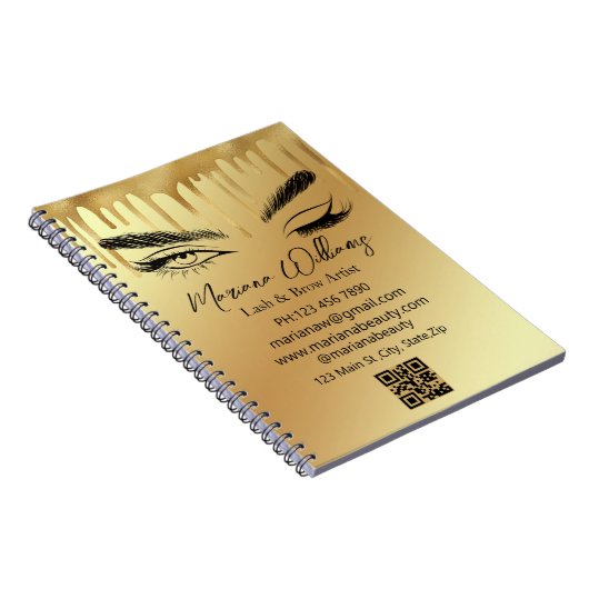 flash en walsemster qr code gold drift luxe notitieboek (Rechterzijde)