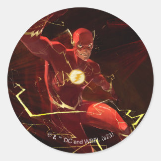 Flash-illustratie van oneindige crisis ronde sticker