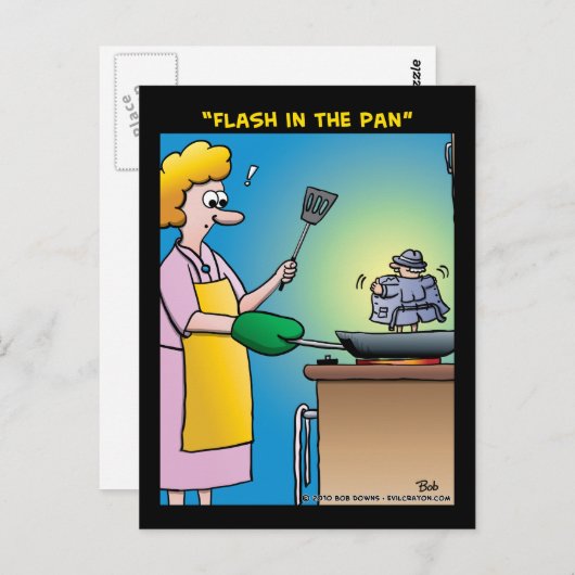 "Flash in de pan" Briefkaart (Voorkant / Achterkant)