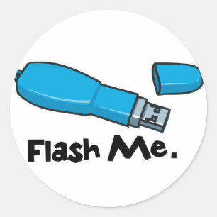 Flash-me Flash-schijfontwerp Ronde Sticker