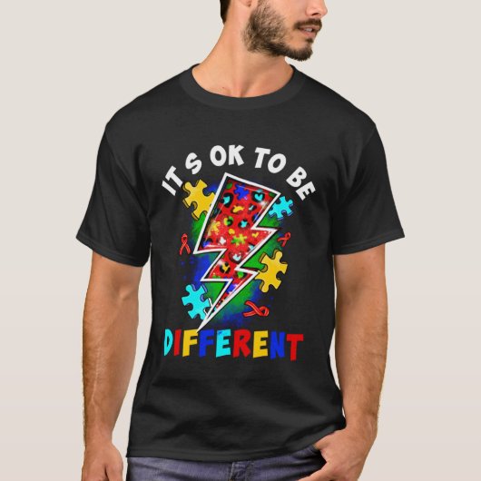 Flash Puzzle Itu2019s Ok To Be Different Autism Aw T-shirt (Voorkant)