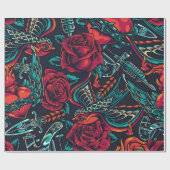  Flash-tattoos naadloos patroon  Cadeaupapier (Vlak)