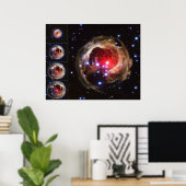 Flash van Red Variable Star V838 Monocerotis Poster (Thuiskantoor)