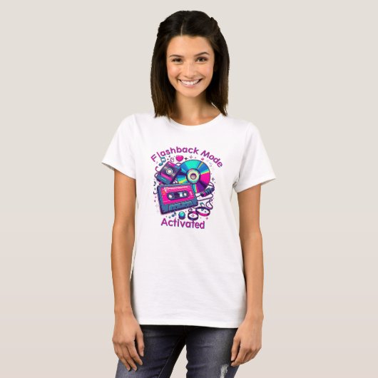 Flashback-modus: geactiveerd – Retro Music Lover T-shirt (Voorkant volledig)