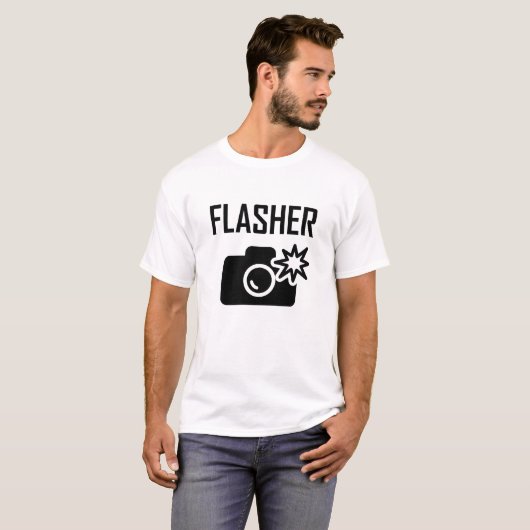 Flasher Grappige T-shirt (Voorkant volledig)