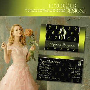 Flashy Black and Yellow met Initialen Professional Visitekaartje