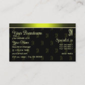 Flashy Black and Yellow met Initialen Professional Visitekaartje (Achterkant)