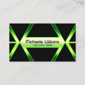 Flashy Black Geometric met Shimmery Green Pattern Visitekaartje (Voorkant)