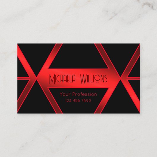 Flashy Black Geometric Shimmery Red Eye Cating Visitekaartje (Voorkant)