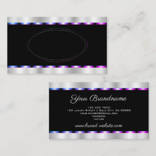 Flashy Blue Paars Lijst met zwart en zilver Visitekaartje