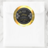 Flashy Dazzling Gold Black Étiquettes Ajouter un l (Sac)