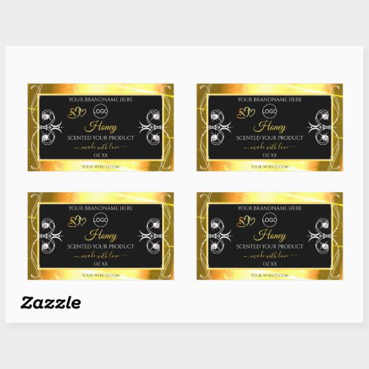 Flashy Dazzling Gold Black Étiquettes Ajouter un l (Feuille)