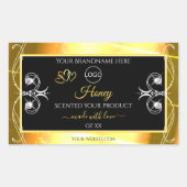 Flashy Dazzling Gold Black Étiquettes Ajouter un l (Devant)