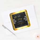 Flashy Dazzling Gold Black Étiquettes Ajouter un l (Enveloppe)