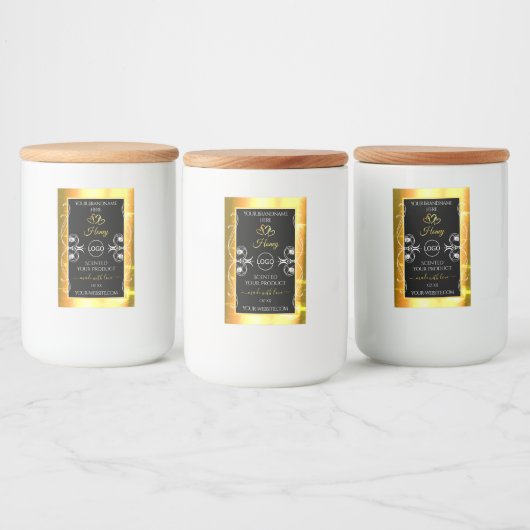 Flashy Dazzling Gold Black Étiquettes Ajouter un l (Bouteilles)