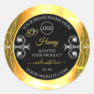 Flashy Dazzling Gold Black Product Labels toevoege