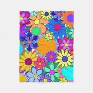 Flashy Flowers Fleece Blanket Deken
