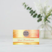 Flashy geel Sinaasappel Ombre Marble Pattern Trend Visitekaartje (Staand voorkant)