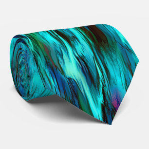 Flashy gekleurd van blauw naar cyaan, en rode vlek stropdas