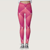 Flashy Glam Roze Pattern Diamond Accent Yoga Leggings (Voorkant)