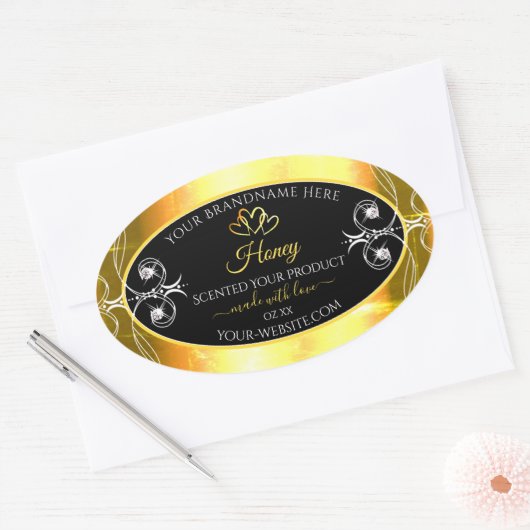 Flashy Gold Dazzling Product Labels diamanten Blac (Envelop)