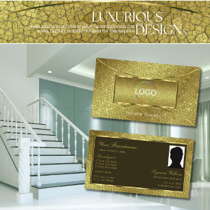 Flashy Golden Snake Gold Decor met Logo en foto Visitekaartje