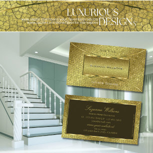 Flashy Golden Snake met Gold Decor Extravagant Visitekaartje