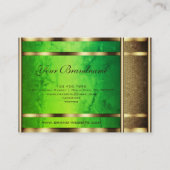 Flashy Golden Snake Pattern Effect Green Marble Visitekaartje (Achterkant)