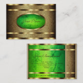 Flashy Golden Snake Pattern Effect Green Marble Visitekaartje (Voorkant / Achterkant)