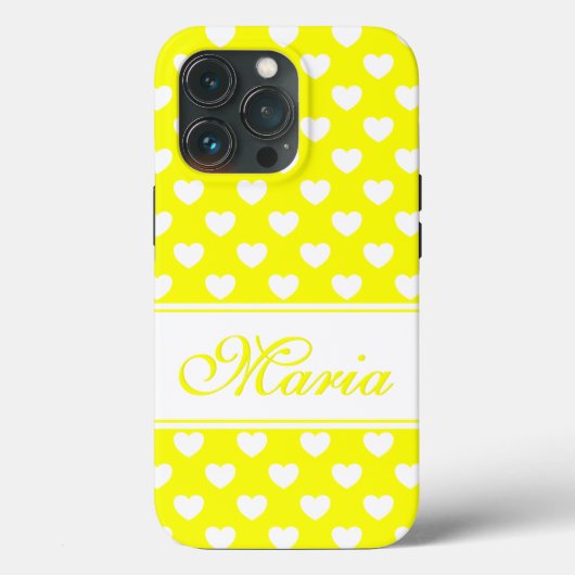Flashy Lemon Yellow iPhone Hoesje met Jouw naam (Achterkant)