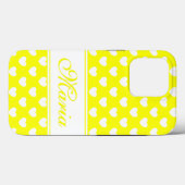Flashy Lemon Yellow iPhone Hoesje met Jouw naam (Achterkant (horizontaal))