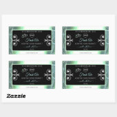 Flashy Light Blauwgroen Black Product Labels juwel (Vel)