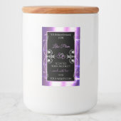 Flashy Light Paars Black Product Labels Diamonds Voedselcontainer Etiket (Voorkant)