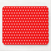 Flashy Red and White, Cute Hearts Pattern Muismat (Voorkant)