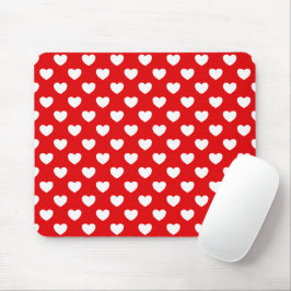 Flashy Red and White Hearts Bold Muismat