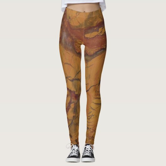 Flashy Red Jasper Natural Rock Foto ontworpen Leggings (Voorkant)
