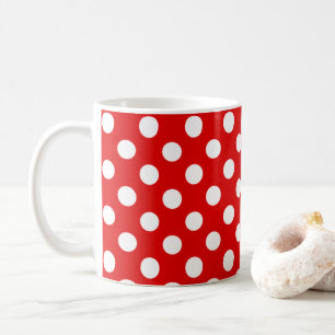 Flashy Red Mok met Big White Polka Dots