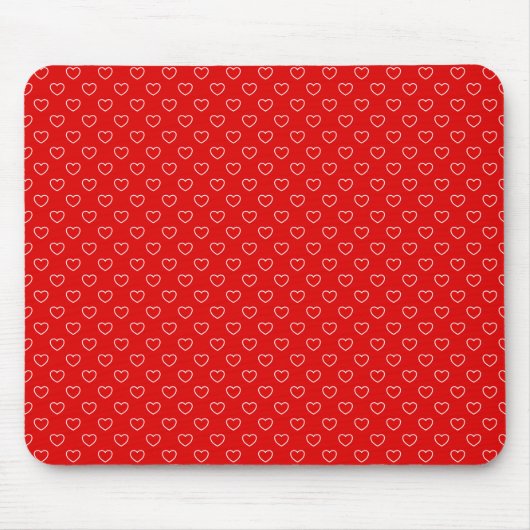 Flashy Red Mousepad met weinig wit hart Muismat (Voorkant)