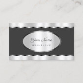 Flashy Silver Effect met Dark Grey Professional Visitekaartje (Voorkant)