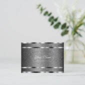 Flashy Silver Snake Pattern met Blue Green Marble Visitekaartje (Staand voorkant)