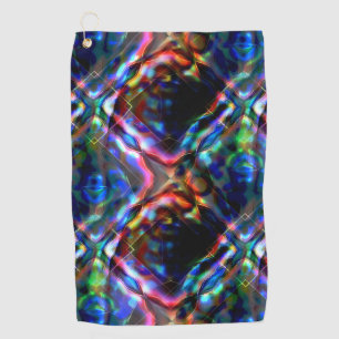 Flashy vierkant gekleurd kaleidoscoop met neontone golfhanddoek