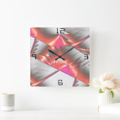 Flashy zalm of perzik extreem zwaar gedigitaliseer vierkante klok (Huis)