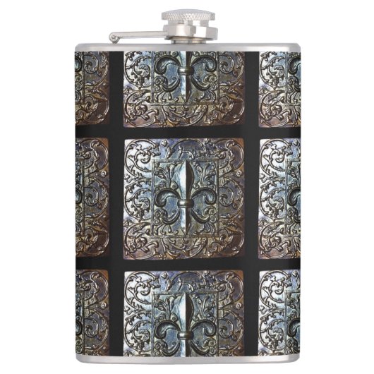 FLASK FLEUR DE LIS DESIGNER HEUPFLES (Voorkant)