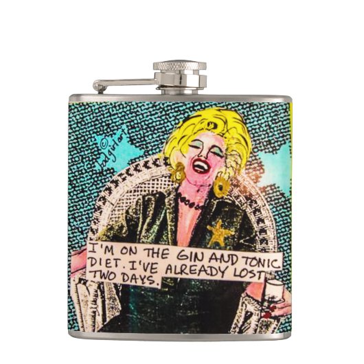 Flask-ik zit op het gin en tonic dieet. heupfles (Voorkant)