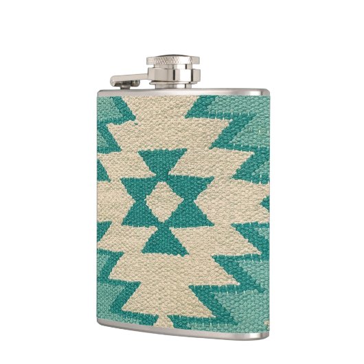 Flask in Blauwgroen zuidwestelijke weefselkunstwer Heupfles (Links)
