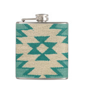 Flask in Blauwgroen zuidwestelijke weefselkunstwer Heupfles (Voorkant)