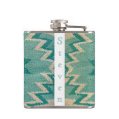 Flask in Blauwgroen zuidwestelijke weefselkunstwer Heupfles (Achterkant)