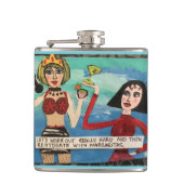 Flask-Let's werken heel hard Heupfles (Voorkant)