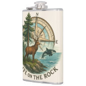 Flask - Leven op de rots Heupfles (Links)